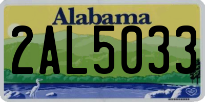 AL license plate 2AL5033