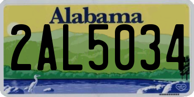AL license plate 2AL5034