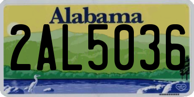 AL license plate 2AL5036