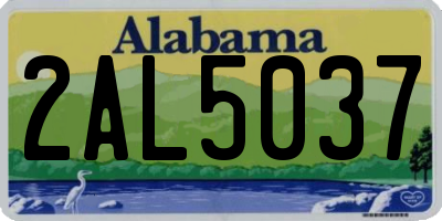 AL license plate 2AL5037
