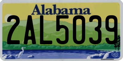 AL license plate 2AL5039