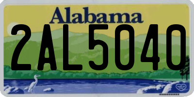 AL license plate 2AL5040