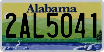 AL license plate 2AL5041