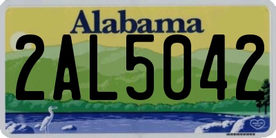 AL license plate 2AL5042