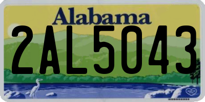 AL license plate 2AL5043