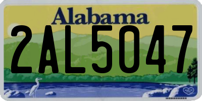 AL license plate 2AL5047