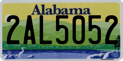 AL license plate 2AL5052