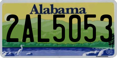 AL license plate 2AL5053