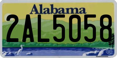 AL license plate 2AL5058