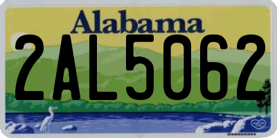 AL license plate 2AL5062