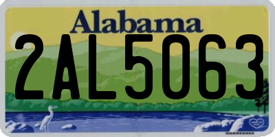 AL license plate 2AL5063