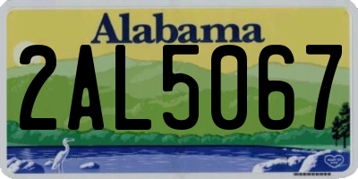 AL license plate 2AL5067