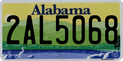 AL license plate 2AL5068