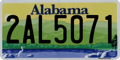 AL license plate 2AL5071