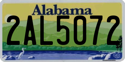 AL license plate 2AL5072