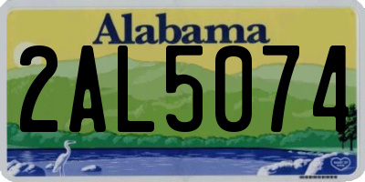 AL license plate 2AL5074
