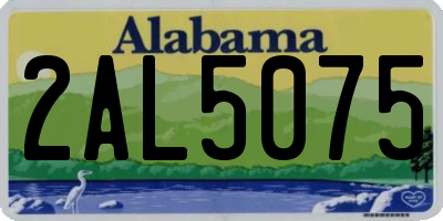 AL license plate 2AL5075