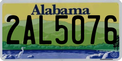 AL license plate 2AL5076