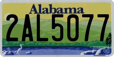 AL license plate 2AL5077