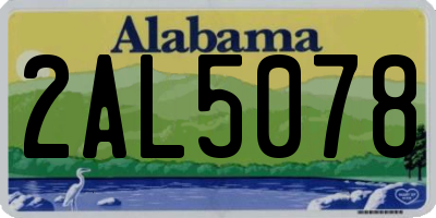 AL license plate 2AL5078