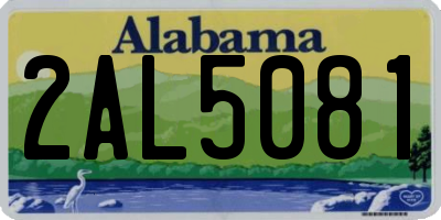 AL license plate 2AL5081