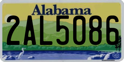 AL license plate 2AL5086