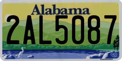 AL license plate 2AL5087