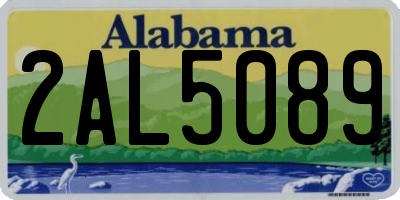 AL license plate 2AL5089