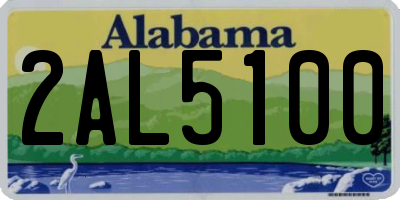 AL license plate 2AL5100