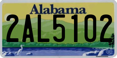 AL license plate 2AL5102