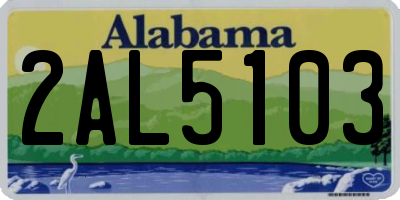 AL license plate 2AL5103