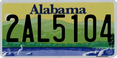 AL license plate 2AL5104