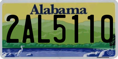 AL license plate 2AL5110