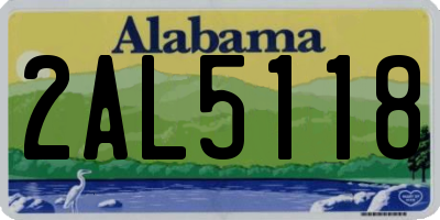AL license plate 2AL5118