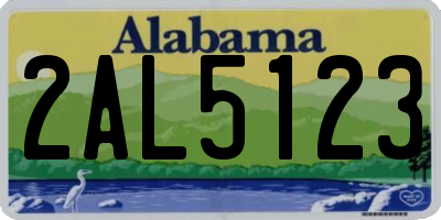 AL license plate 2AL5123