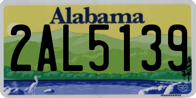 AL license plate 2AL5139