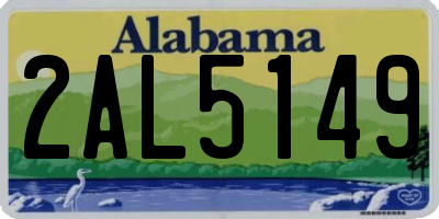 AL license plate 2AL5149
