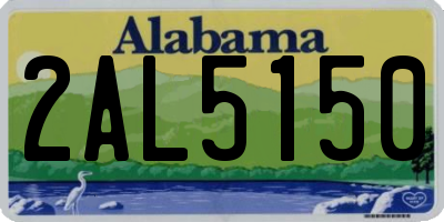 AL license plate 2AL5150