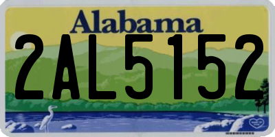 AL license plate 2AL5152