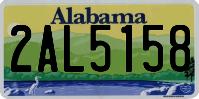 AL license plate 2AL5158