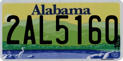 AL license plate 2AL5160