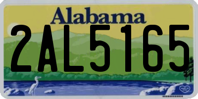 AL license plate 2AL5165