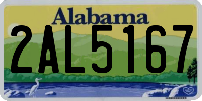 AL license plate 2AL5167