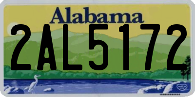 AL license plate 2AL5172