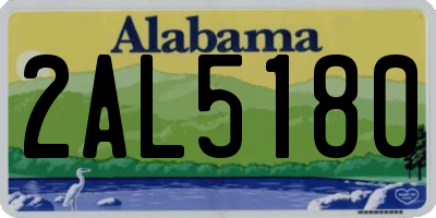 AL license plate 2AL5180
