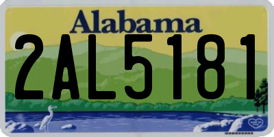 AL license plate 2AL5181