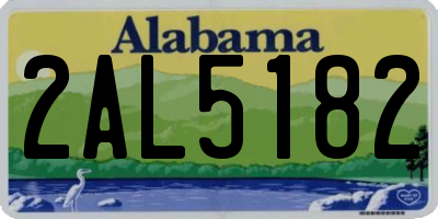 AL license plate 2AL5182
