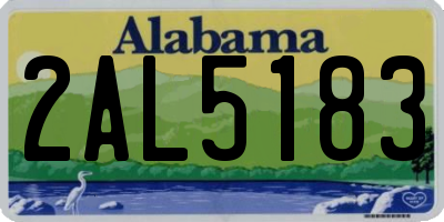 AL license plate 2AL5183