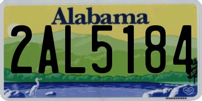 AL license plate 2AL5184
