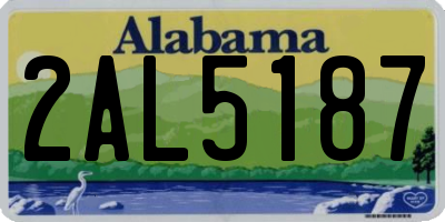 AL license plate 2AL5187